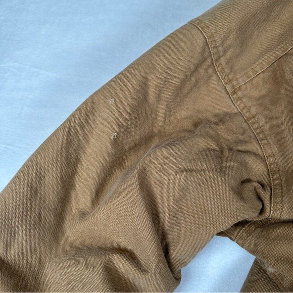 Dickies tan Brown duck Jacket collar zip chore work coat - Picture 3 of 14